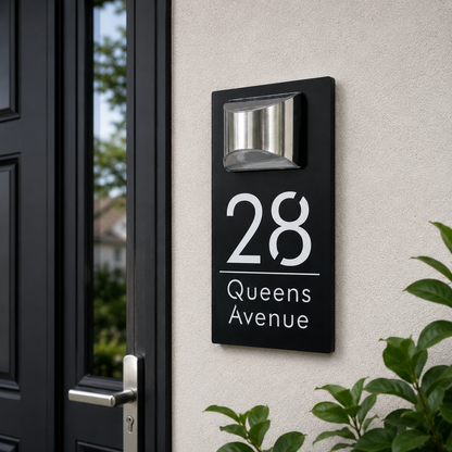 Personalized Solar Modern Door Plaque