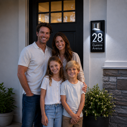 Personalized Solar Modern Door Plaque